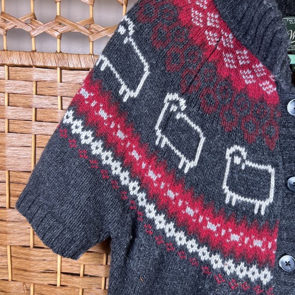 Woolrich Size XL Gray Lambs Wool Blend Sheep Short Sleeve Cardigan Sweater XL - Picture 3 of 13